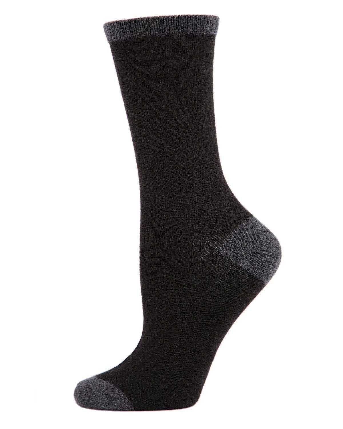 
                  
                    MeMoi Tipped Flatknit Cashmere Crew Socks: Med Gray Heather / 9-11
                  
                
