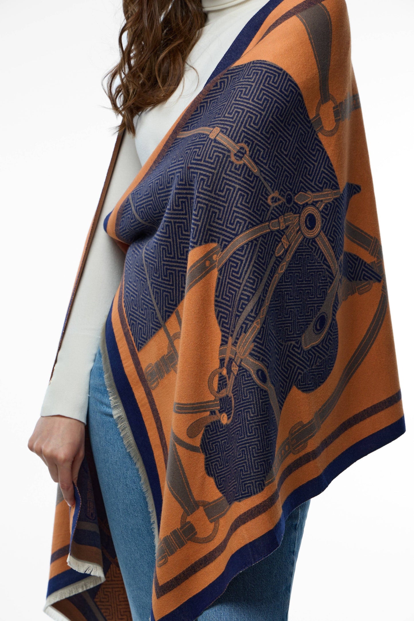 
                  
                    Equestrian Reversible Scarf: Light Blue
                  
                