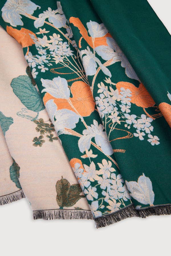 
                  
                    Floral Reversible Scarf: Light Blue
                  
                