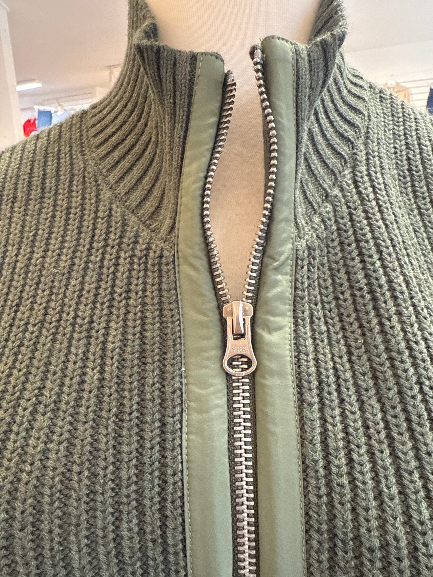 
                  
                    J.Society | Nylon Trim Cardigan Sweater | Military Green
                  
                