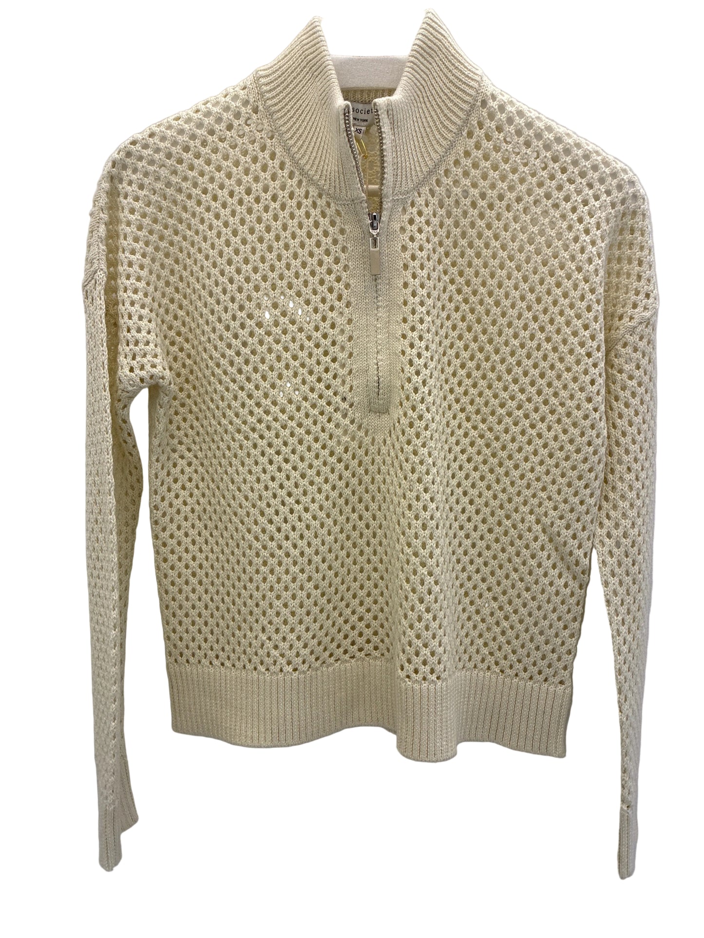 
                  
                    J.Society | 1/4 Zip Open Stitch Sweater | Butter | 23164
                  
                