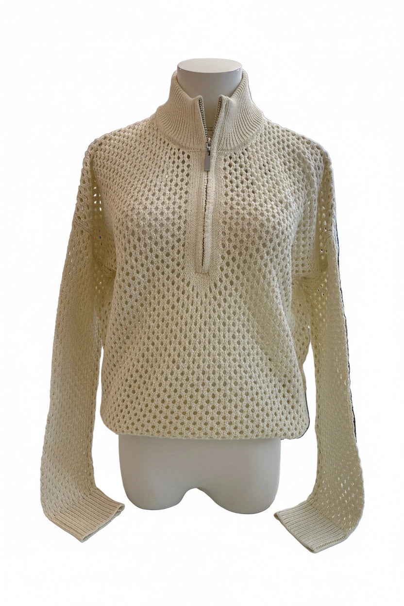
                  
                    J.Society | 1/4 Zip Open Stitch Sweater | Butter | 23164
                  
                
