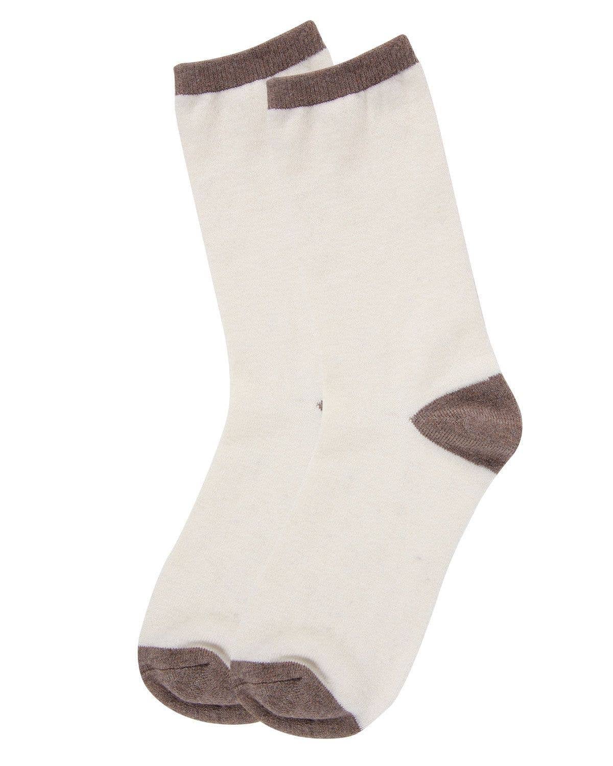 
                  
                    MeMoi Tipped Flatknit Cashmere Crew Socks: Med Gray Heather / 9-11
                  
                