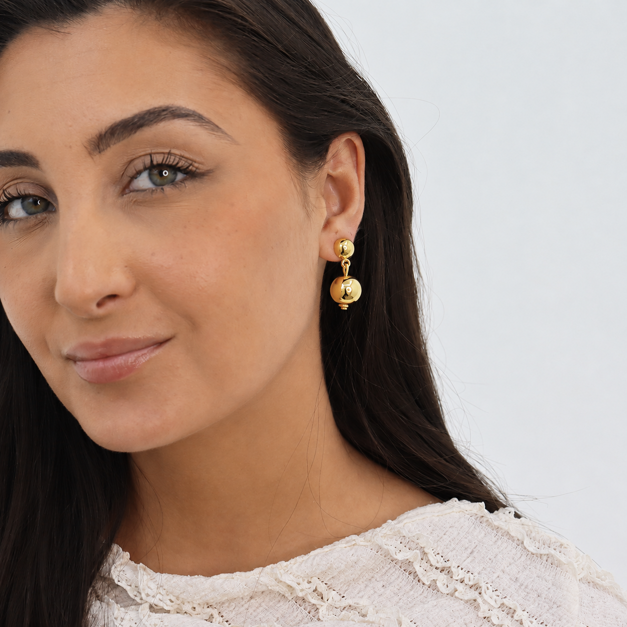 
                  
                    Golden Sphere Drop Earrings - 24K Gold Plated
                  
                