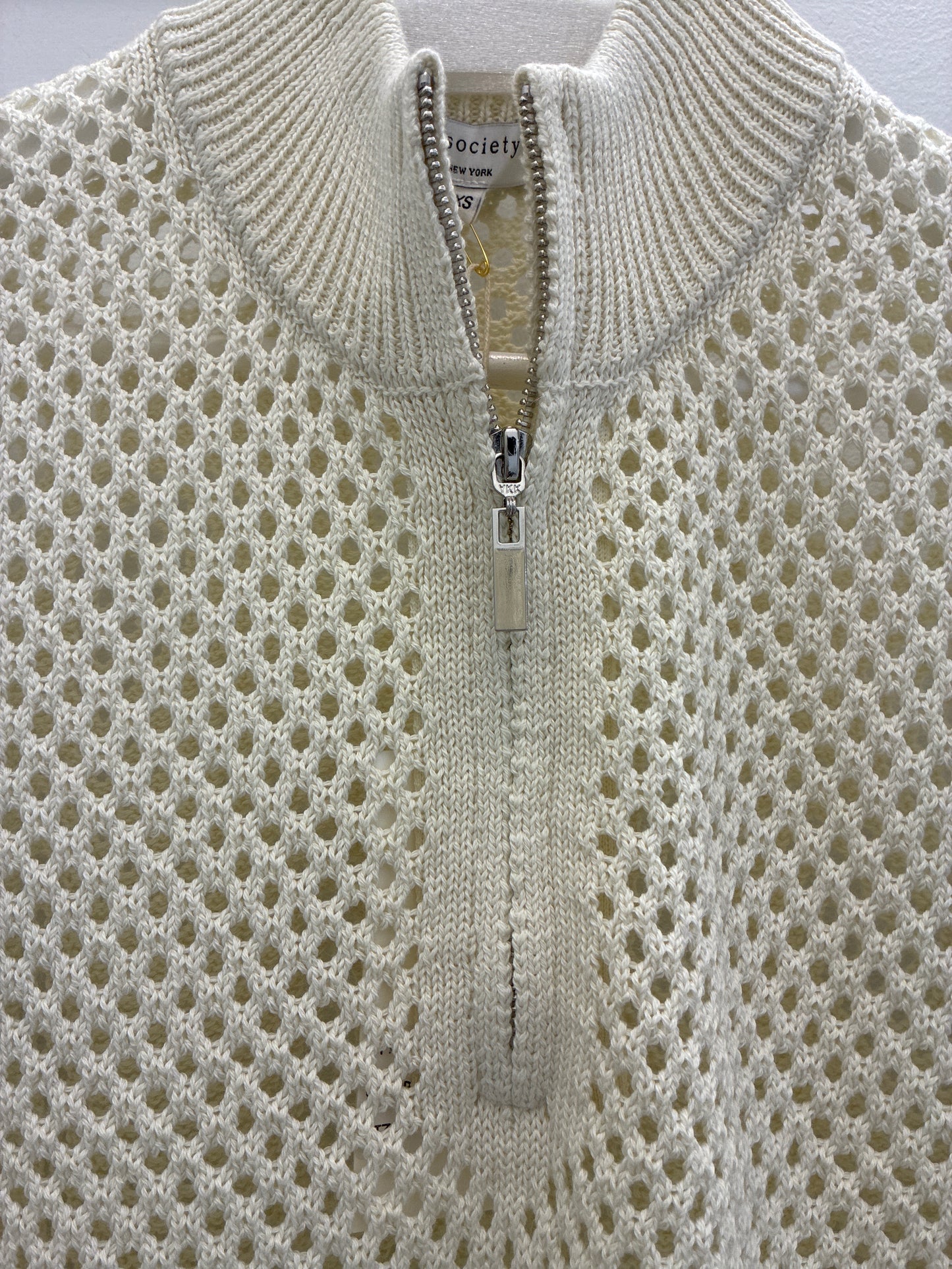 
                  
                    J.Society | 1/4 Zip Open Stitch Sweater | Butter | 23164
                  
                