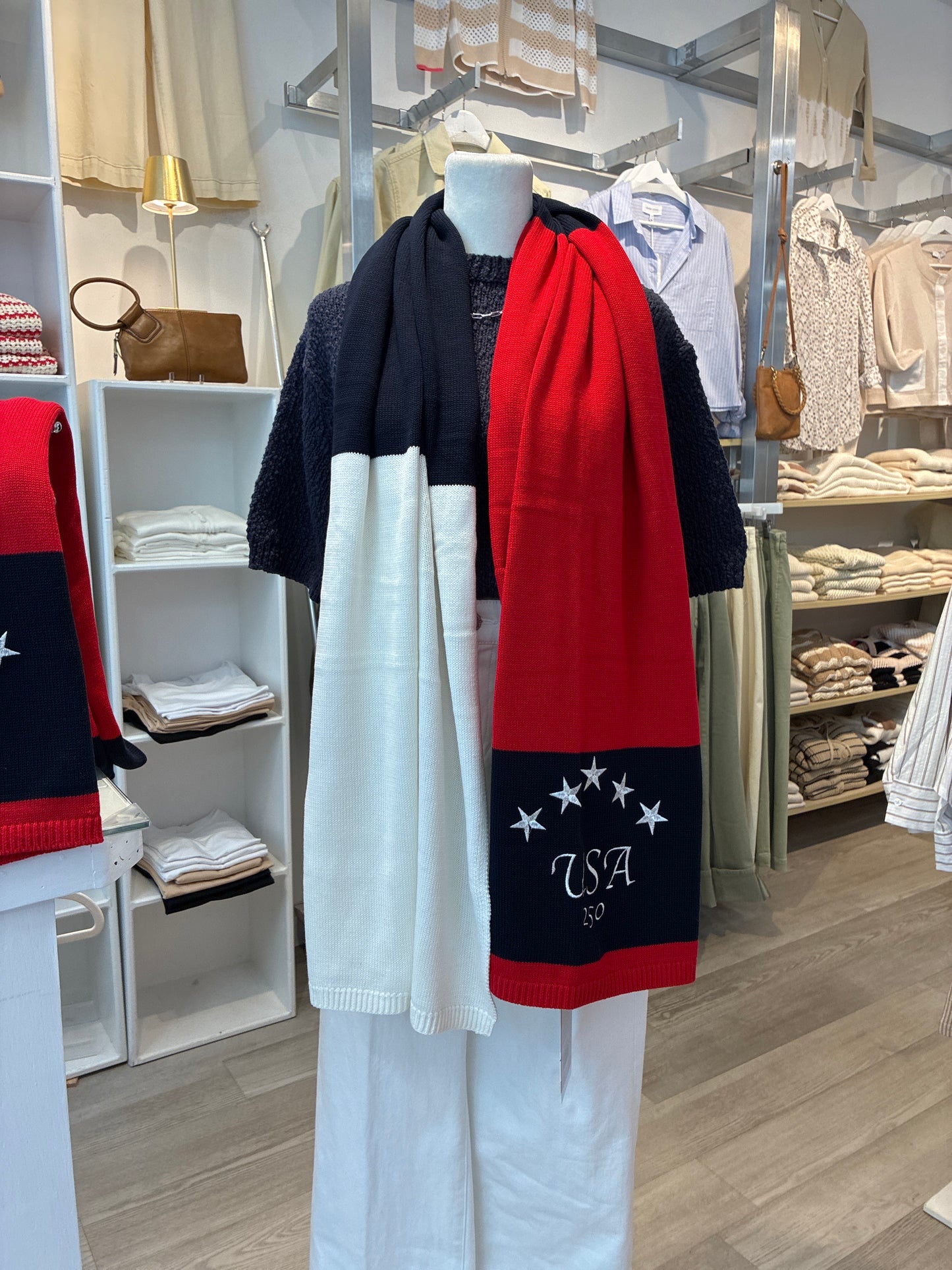 
                  
                    Brodie | USA 250 Stripe Scarf | Navy
                  
                