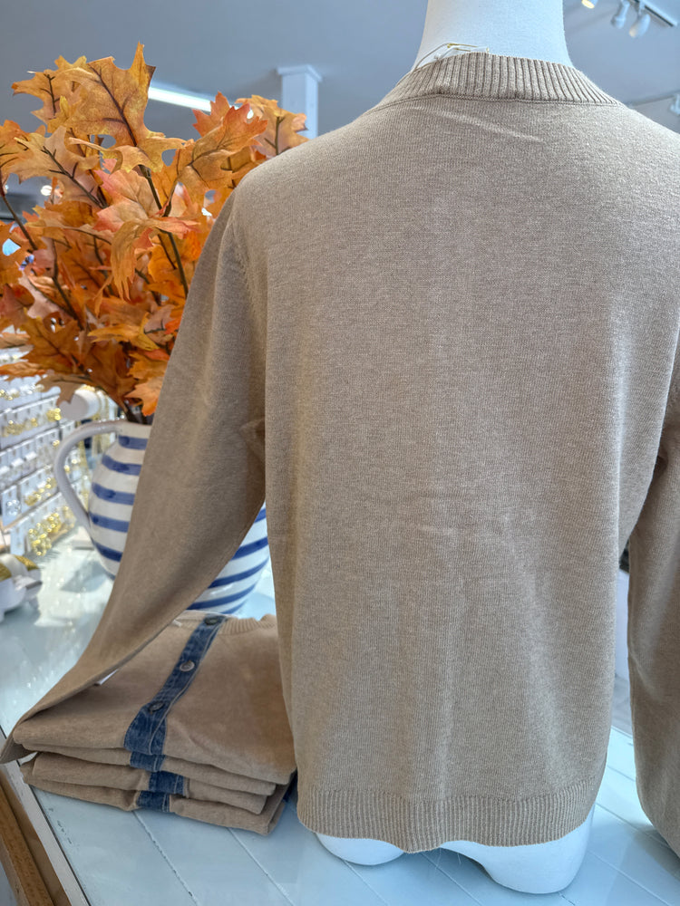 
                  
                    J.Society | Cardigan with Denim accents | 22029
                  
                