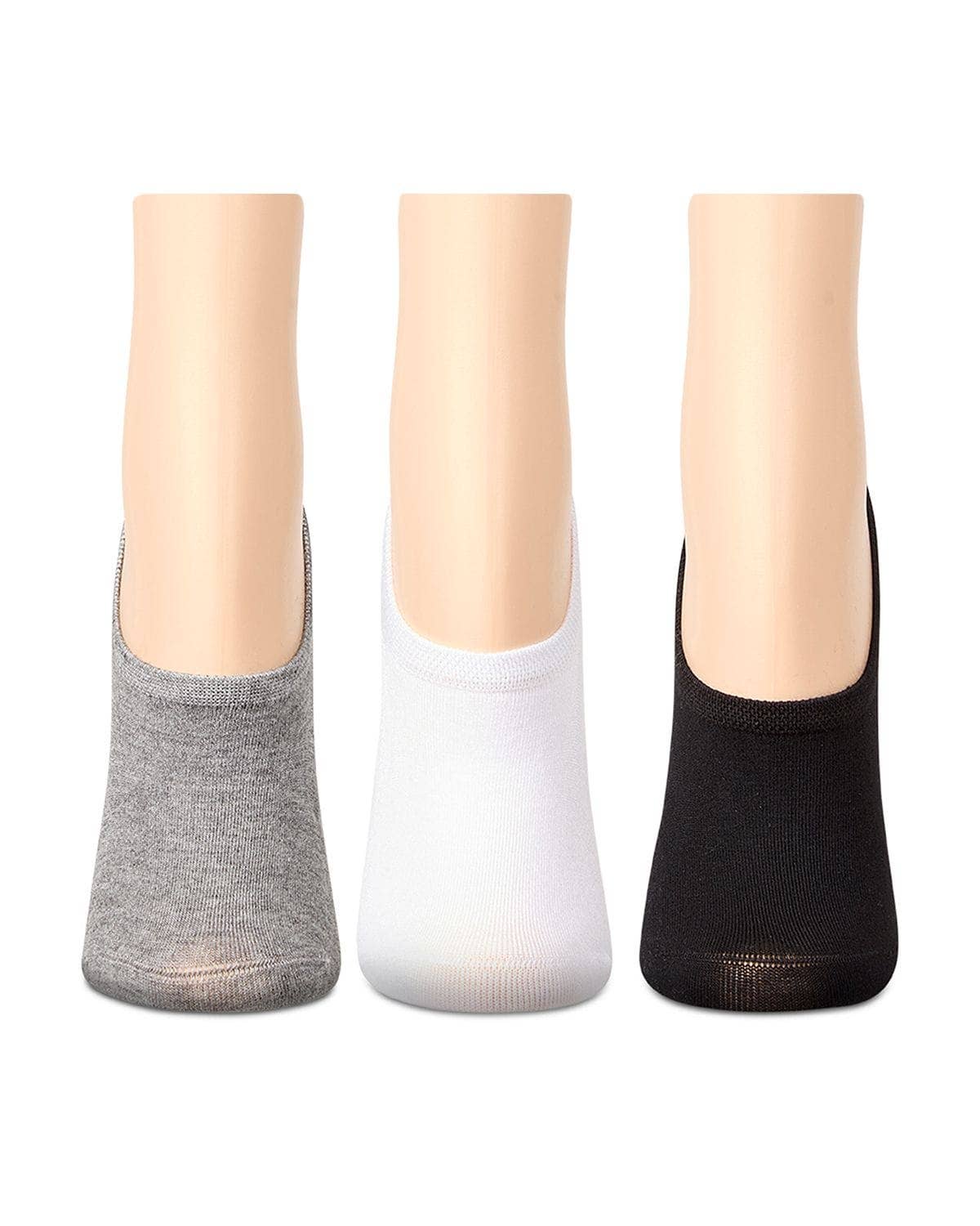 
                  
                    3 Pair Women's Silky-Soft No Show Rayon Blend Sneaker Liners: Gray-White-Black / 9-11
                  
                