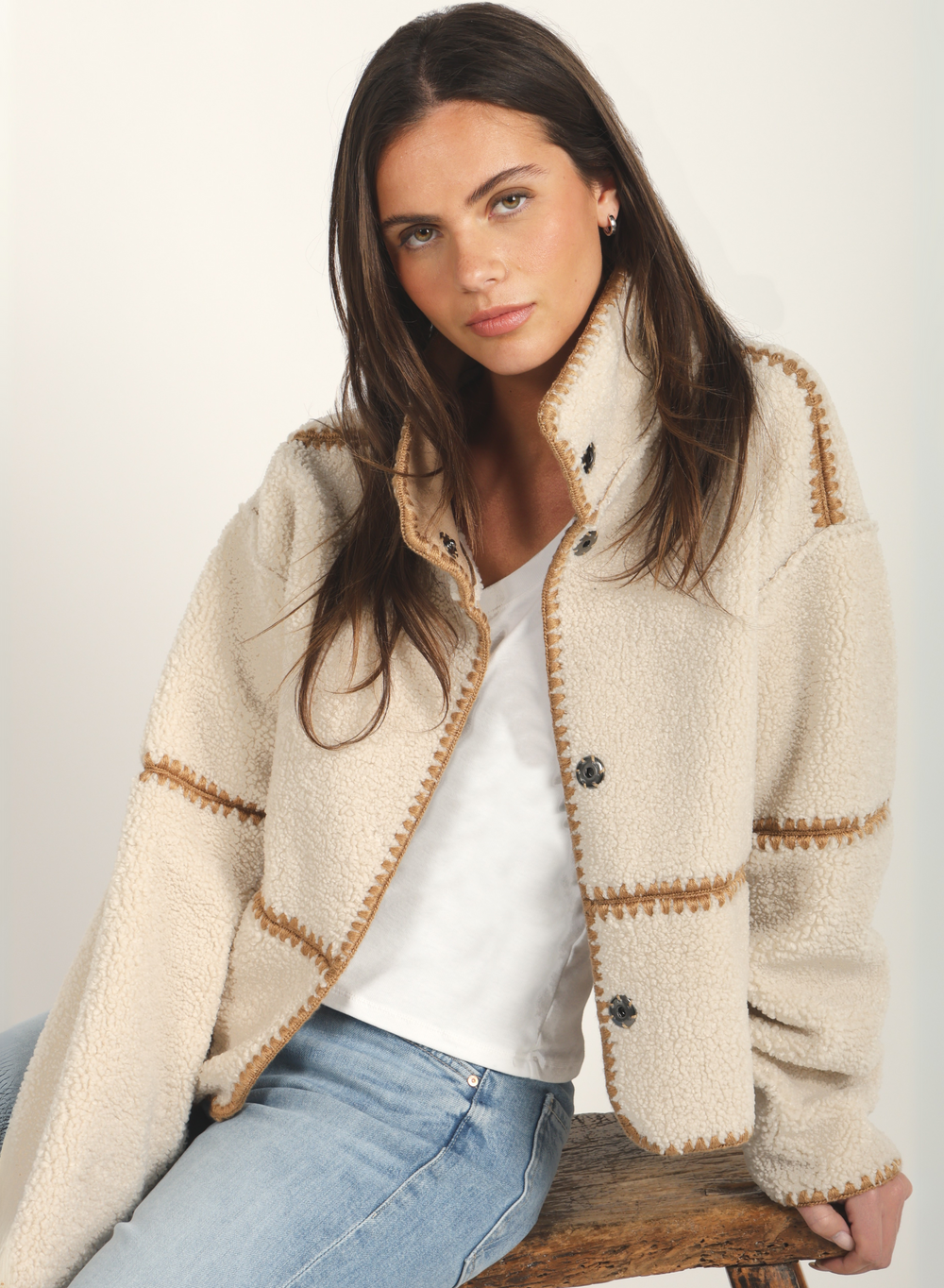 Dylan | Casey Stitched Jacket | Teddy Brown