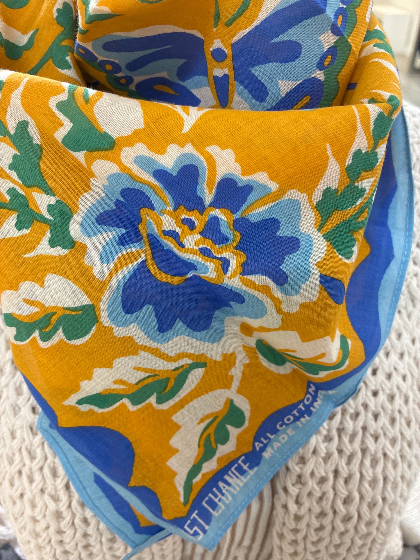 
                  
                    Last Chance Textiles | Cotton Wildwood Bandana | Marigold
                  
                