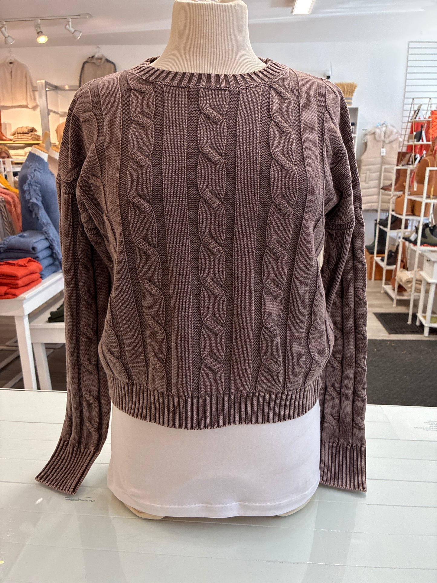 
                  
                    J.Society | Acid Wash Cable Sweater | 24005
                  
                