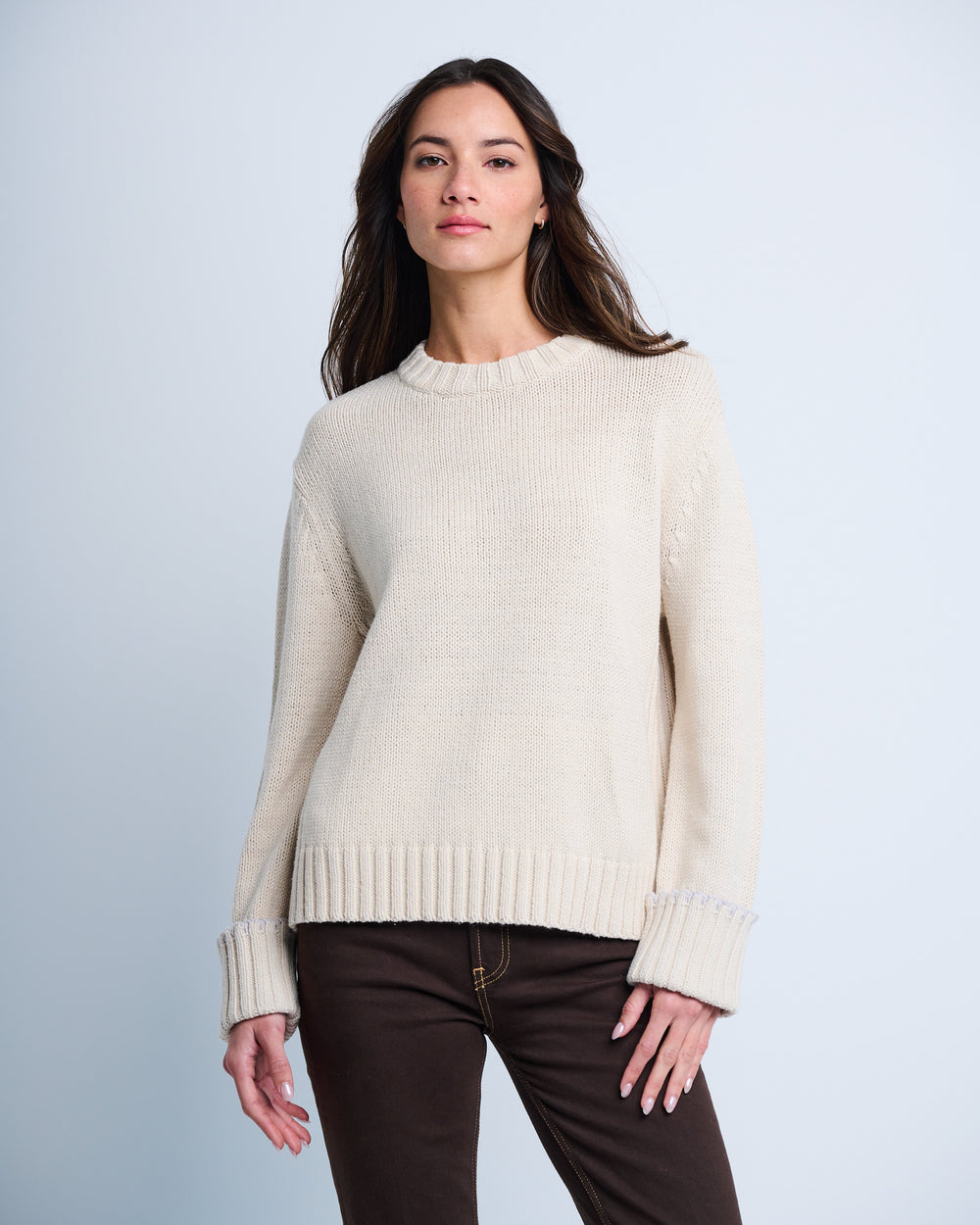 Lisa Todd | Cuffs Up Crew Neck | Salty
