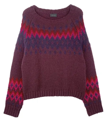 Wooden Ships | Jaxon Fair Isle Raglan | Velvet Plum