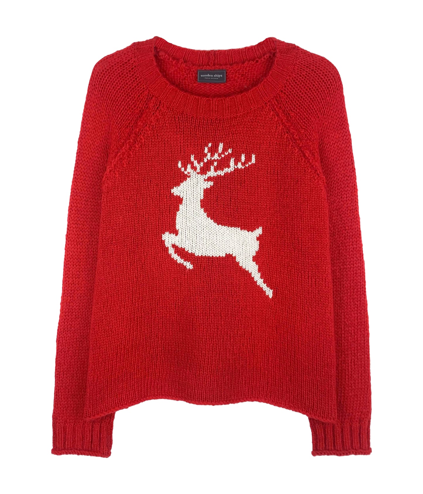 
                  
                    Wooden Ships | Reindeer Raglan Crew Sweater
                  
                
