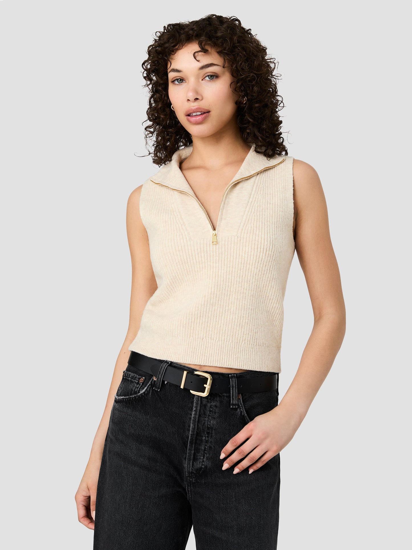 
                  
                    French Connection | Marley Knit Half Zip Vest
                  
                