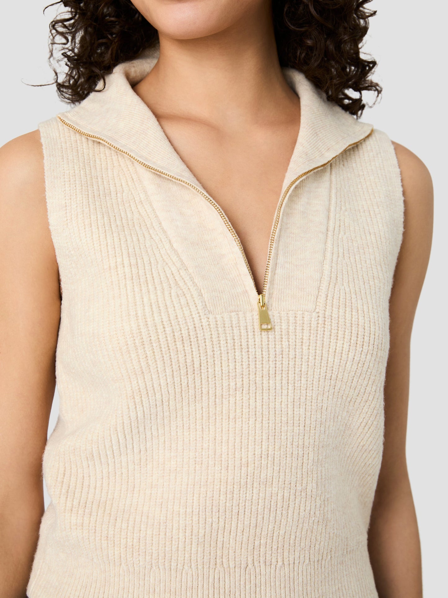 
                  
                    French Connection | Marley Knit Half Zip Vest
                  
                