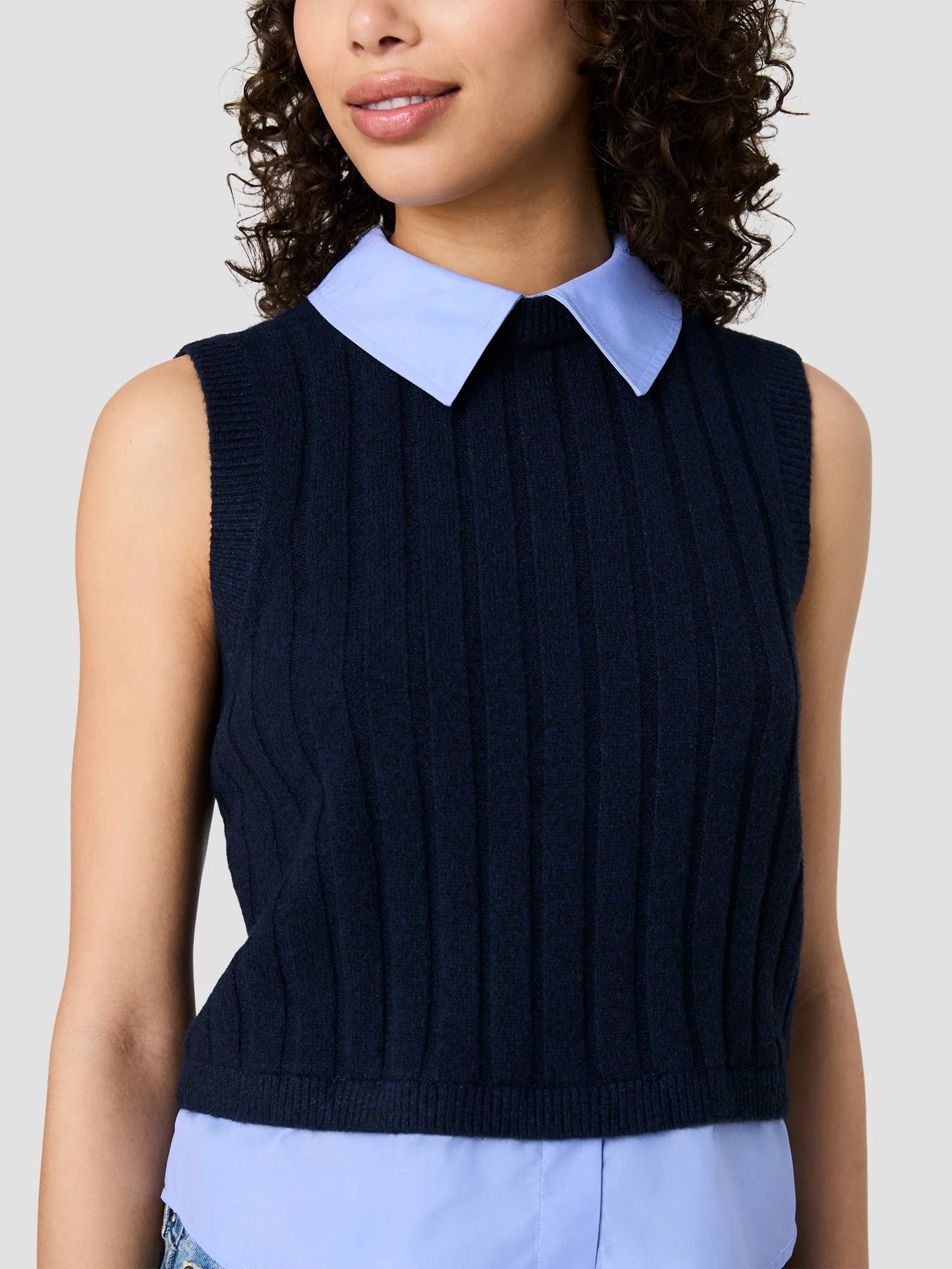 
                  
                    French Connection | Aleyna Knit Collared Vest
                  
                