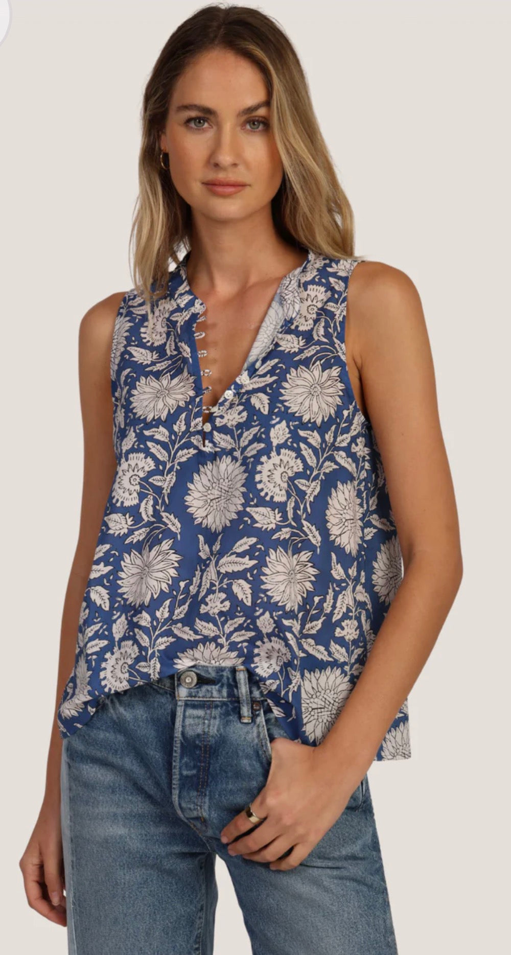 
                  
                    Kyra Sleeveless Blouse | Blue
                  
                