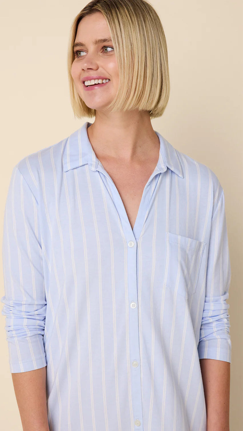 
                  
                    Cat's Pajamas | Heritage Stripe | Night Shirt
                  
                