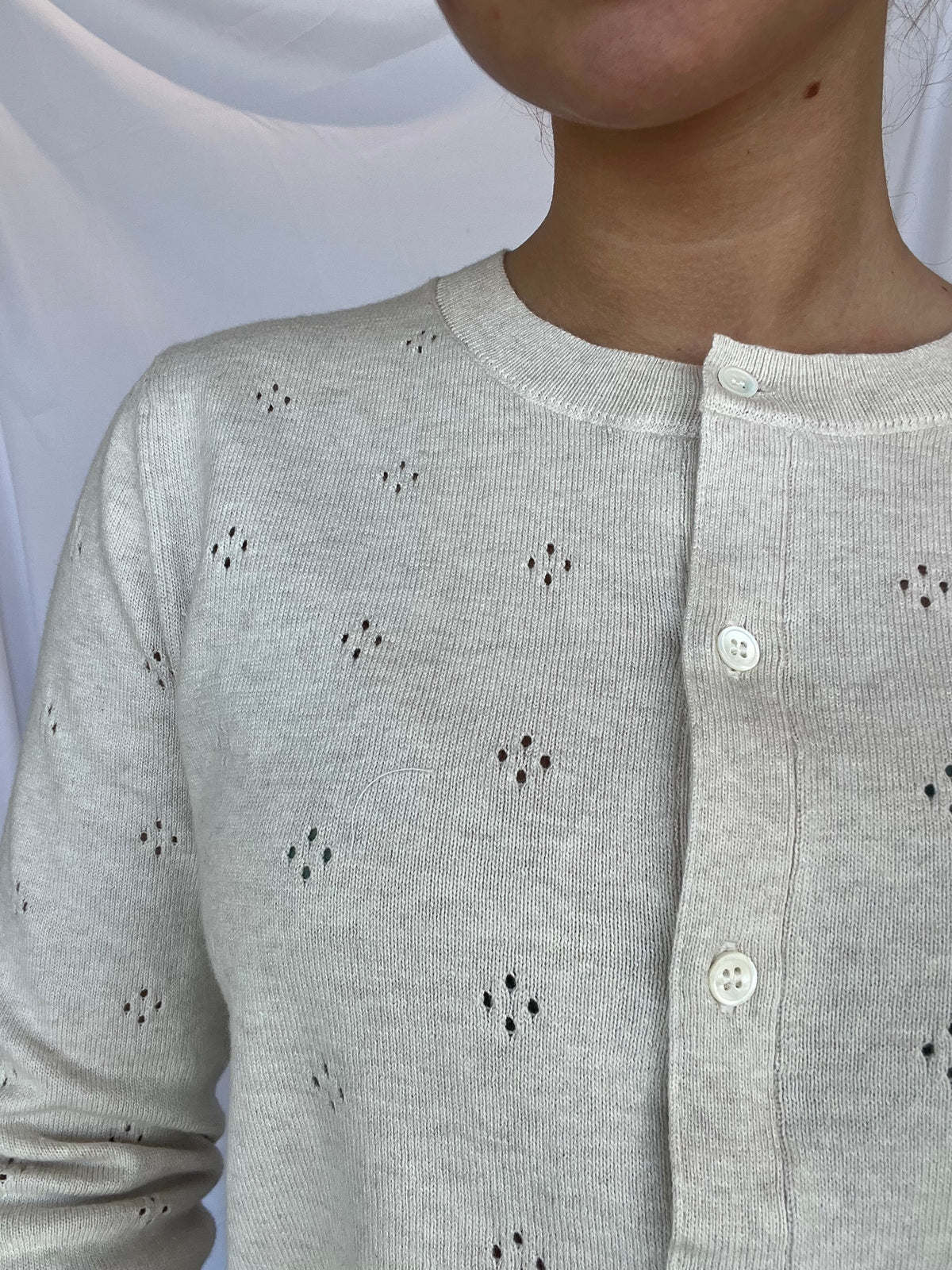 
                  
                    J.Society | Pointelle Cardigan | Oatmeal
                  
                