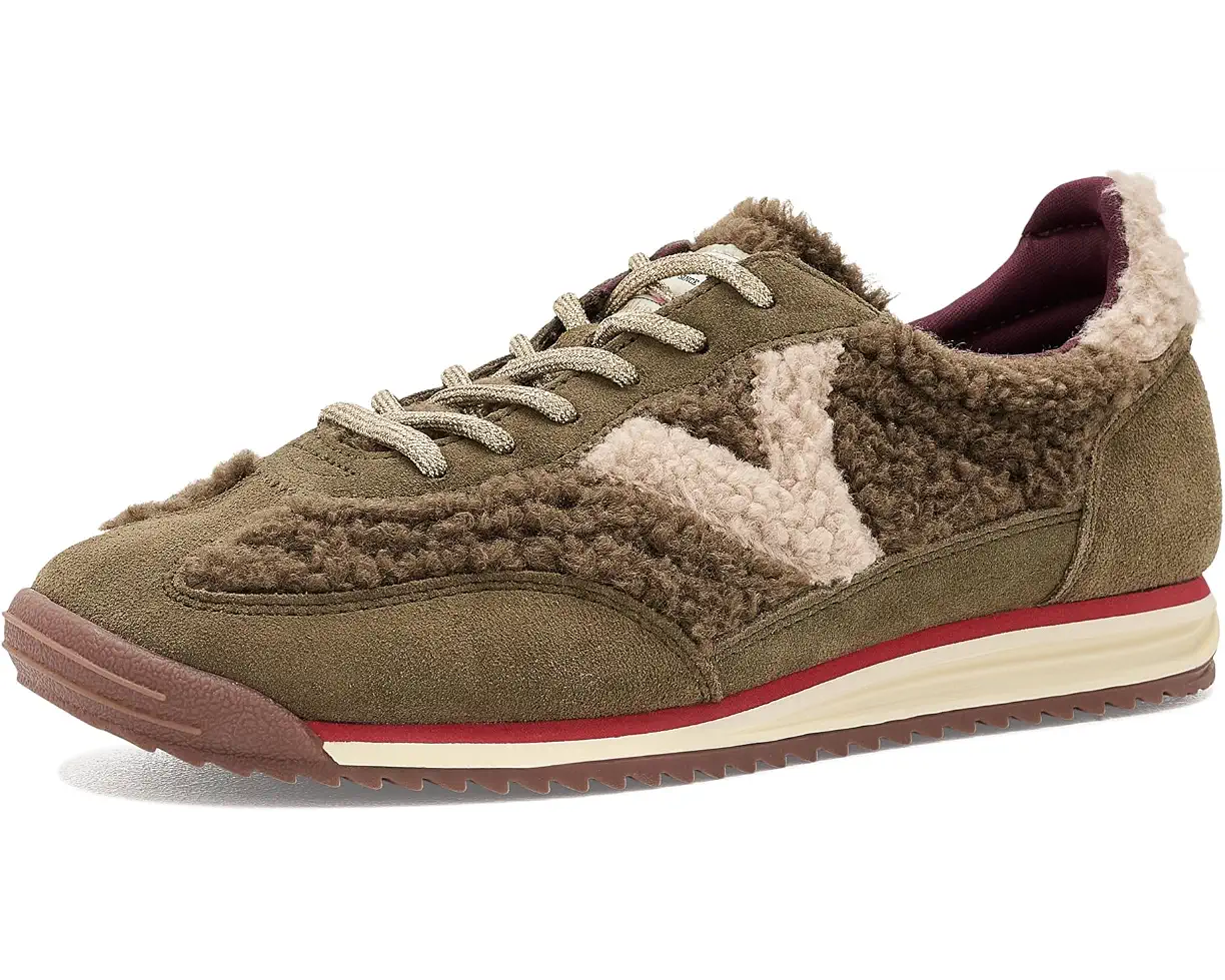 
                  
                    Victoria| Saturn Faux Shearling Sneaker | Olive
                  
                