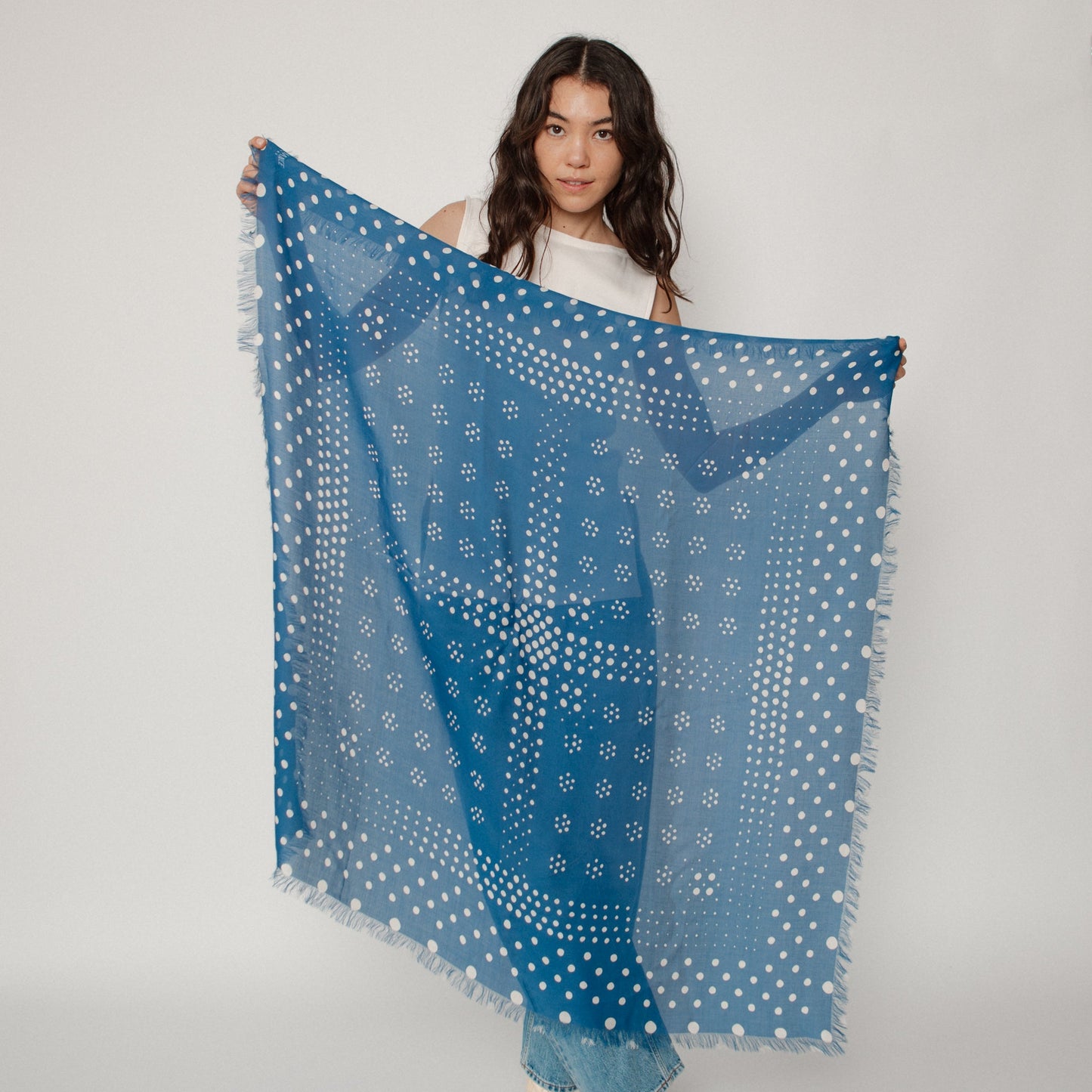 
                  
                    Last Chance Textiles | Big Honcho Bandana | Dot in Azure
                  
                