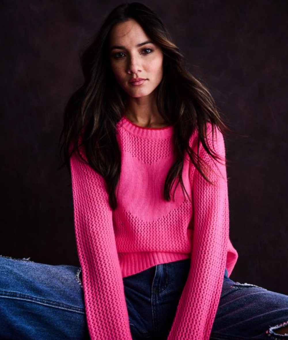 Lisa Todd | Open For Love Sweater | Neon Pink |  CA312