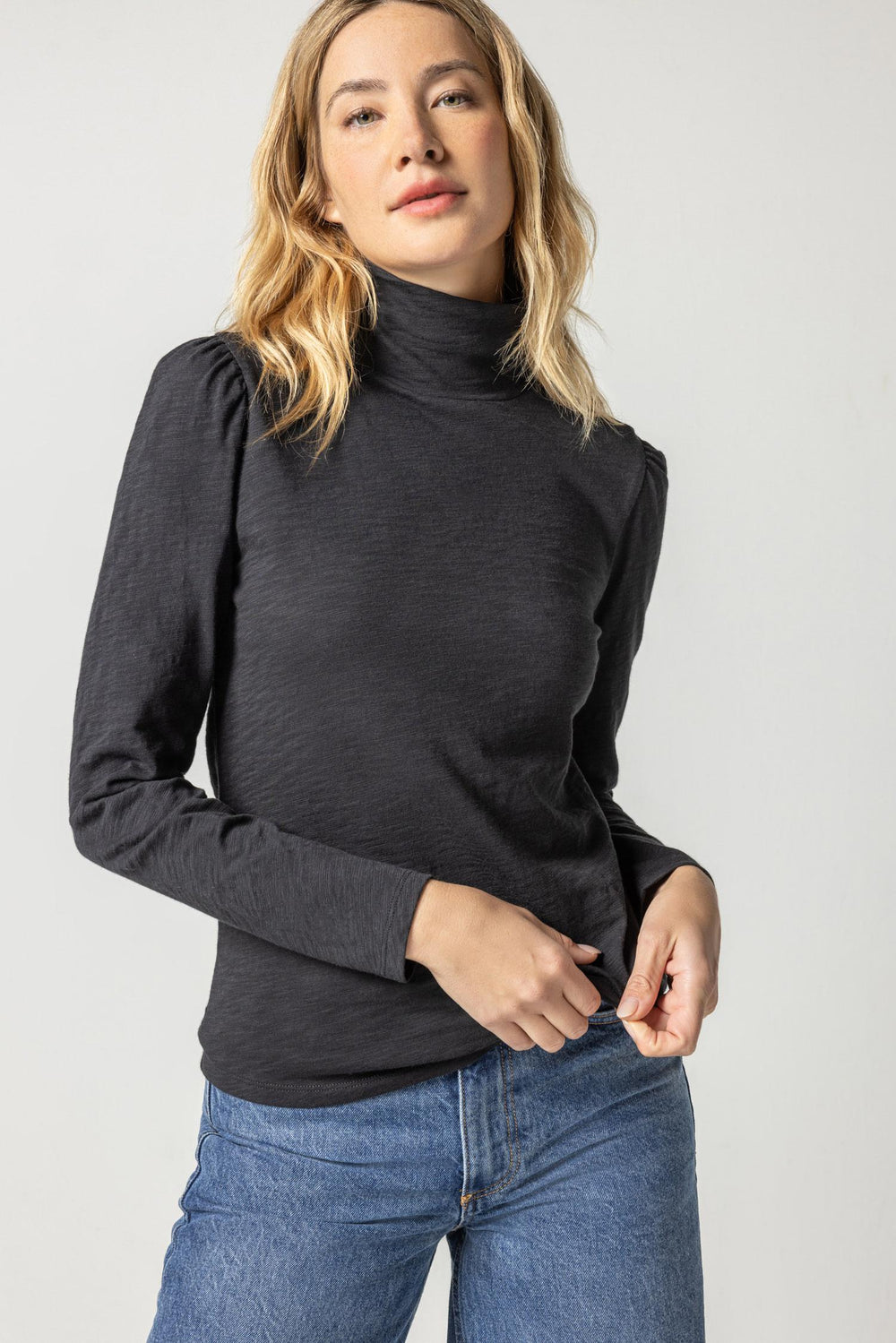 Lilla P | Puff Sleeve Turtleneck