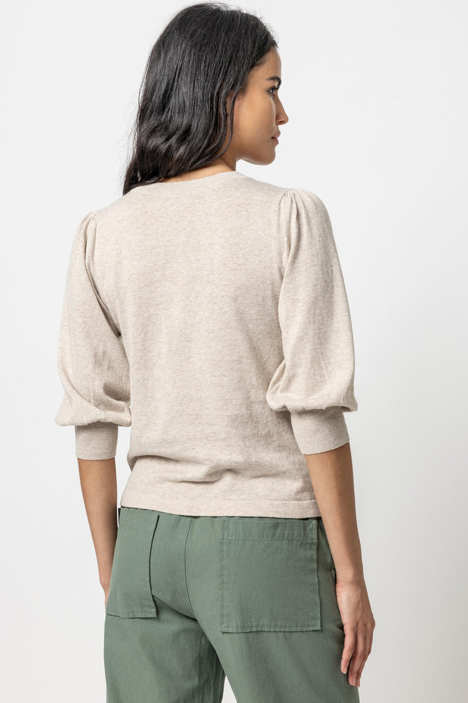 
                  
                    Lilla P | Puff Sleeve V-Neck Sweater | PA2459
                  
                