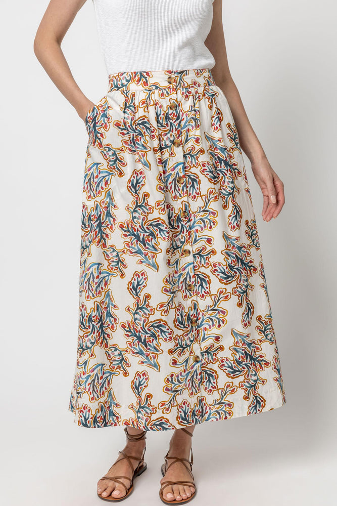 Lilla P | Button Front Long Skirt