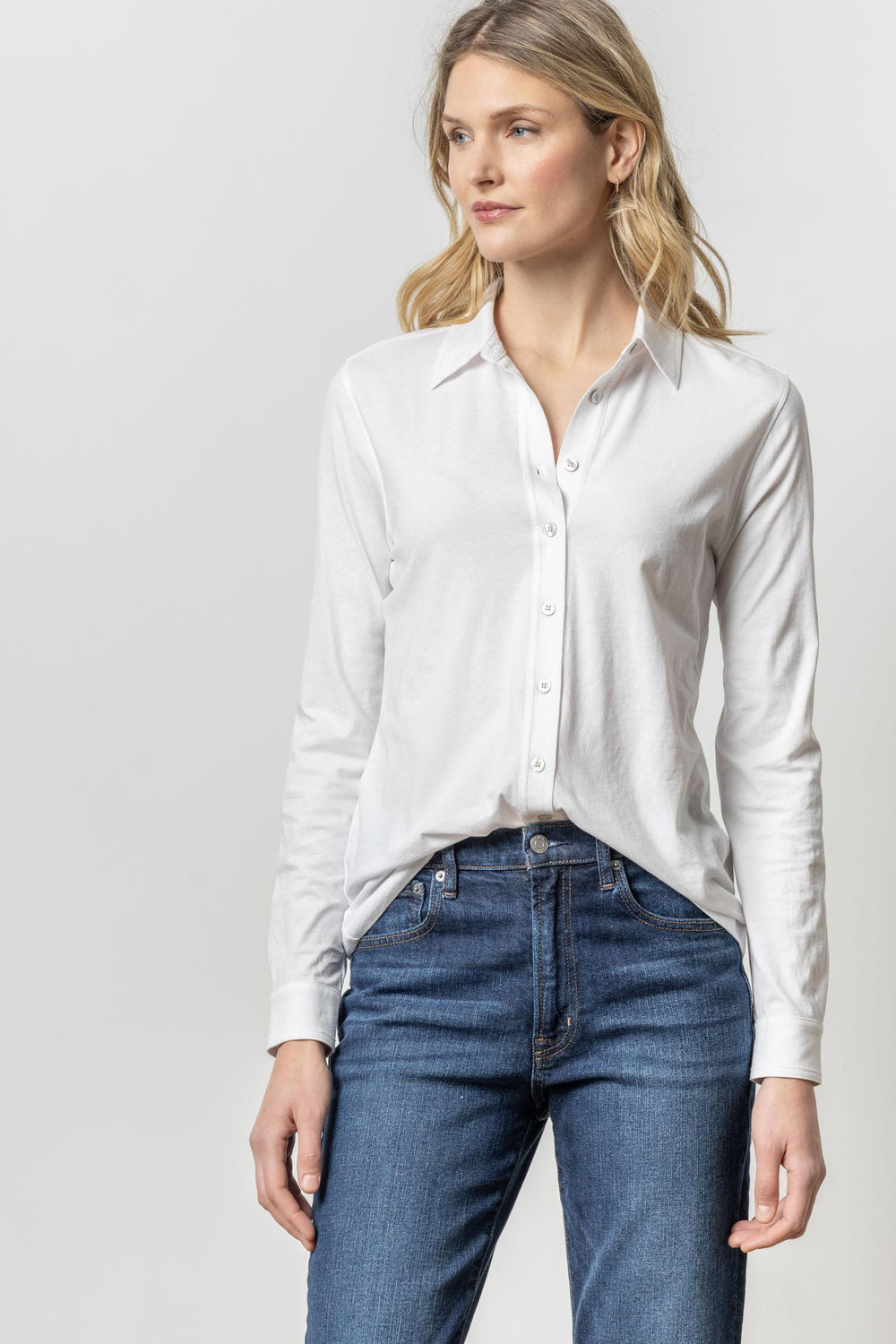 Lilla P | Long Sleeve Button Down Tee | PA2703