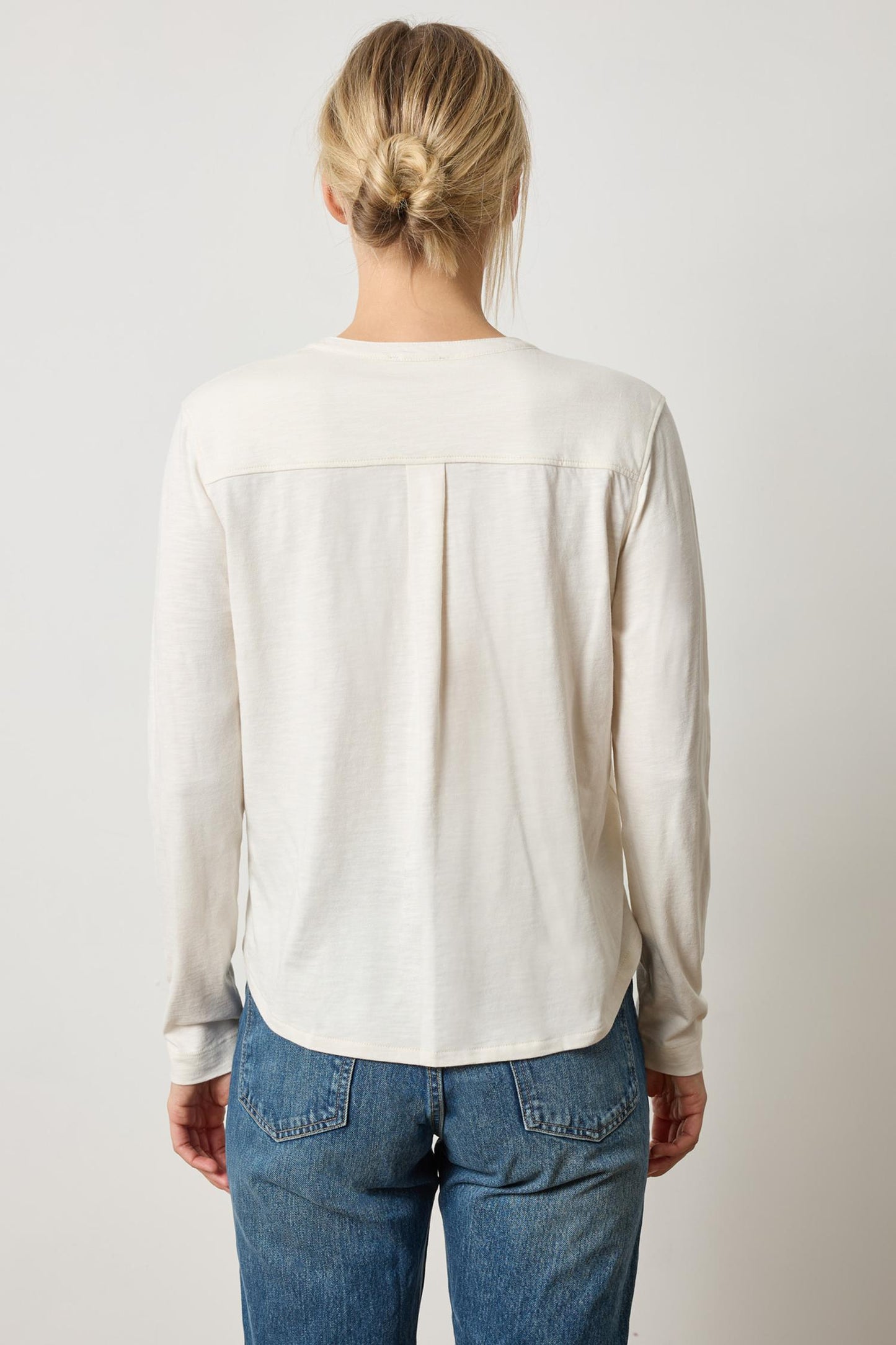 
                  
                    Lilla P | Mandarin Collar Button Down top 3053
                  
                