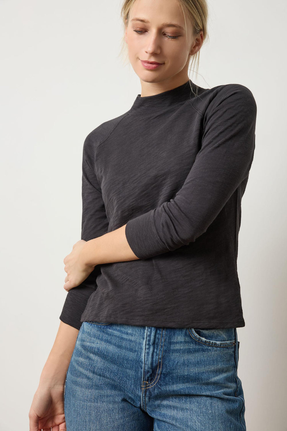 Lilla P | 3/4 Sleeve Mock Neck | 3128