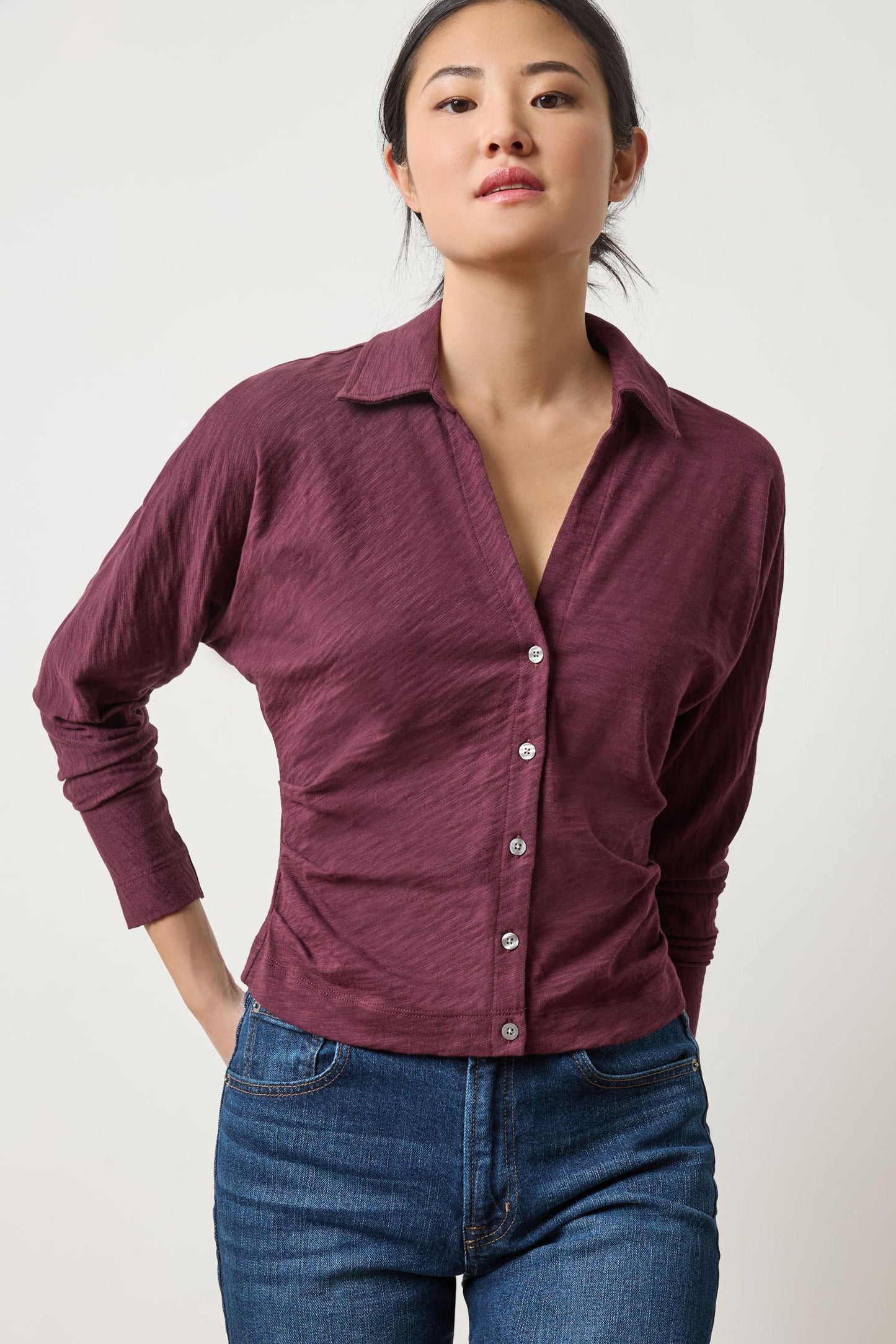 
                  
                    Lilla P | Side Pleat Button Down | 3129
                  
                