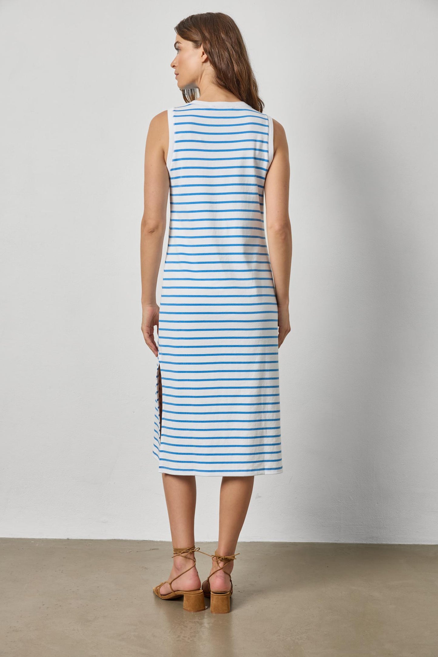 
                  
                    Lilla P | Rib Stripe Side Slit Dress | 3328
                  
                