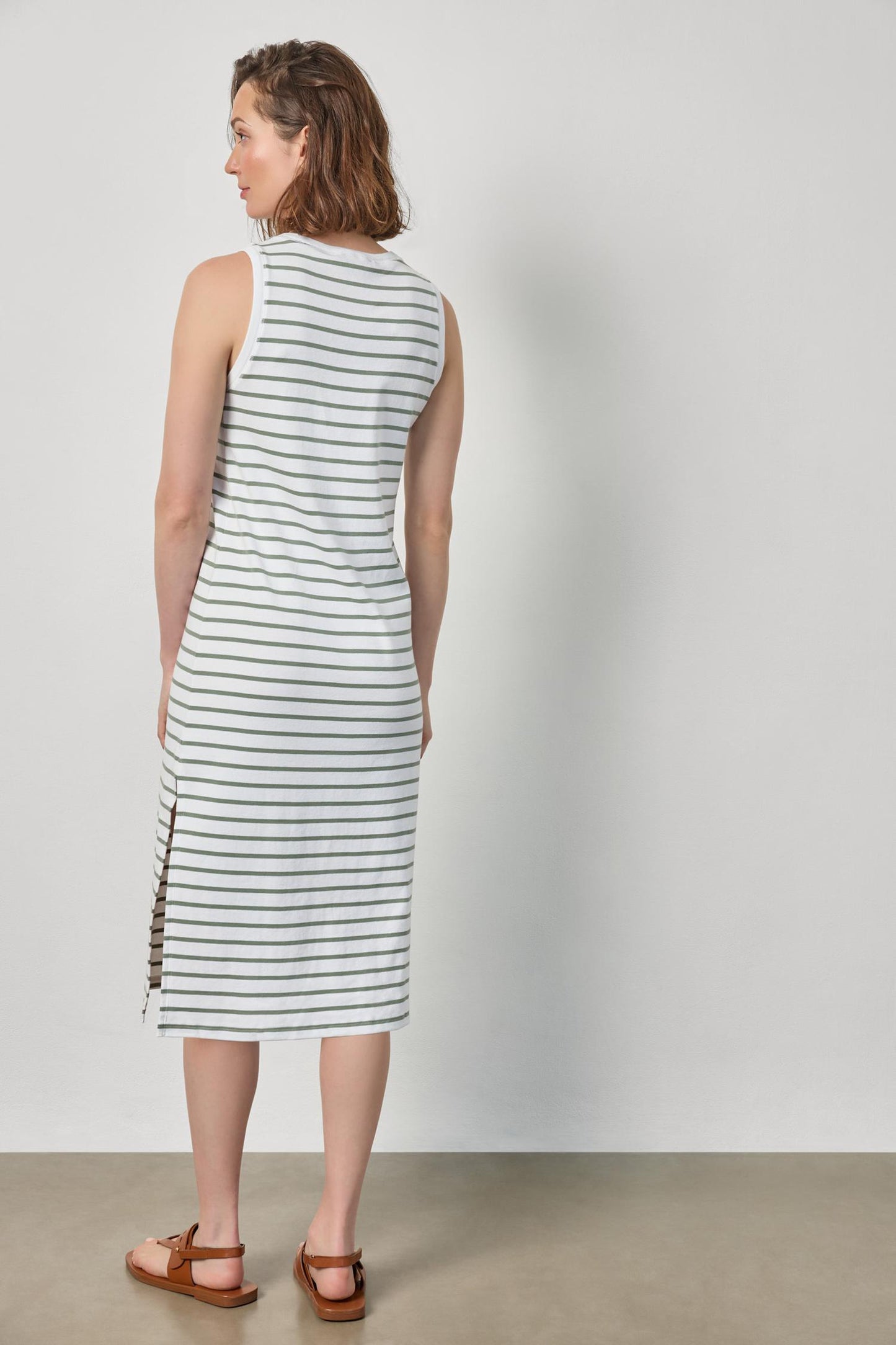 
                  
                    Lilla P | Rib Stripe Side Slit Dress | 3328
                  
                
