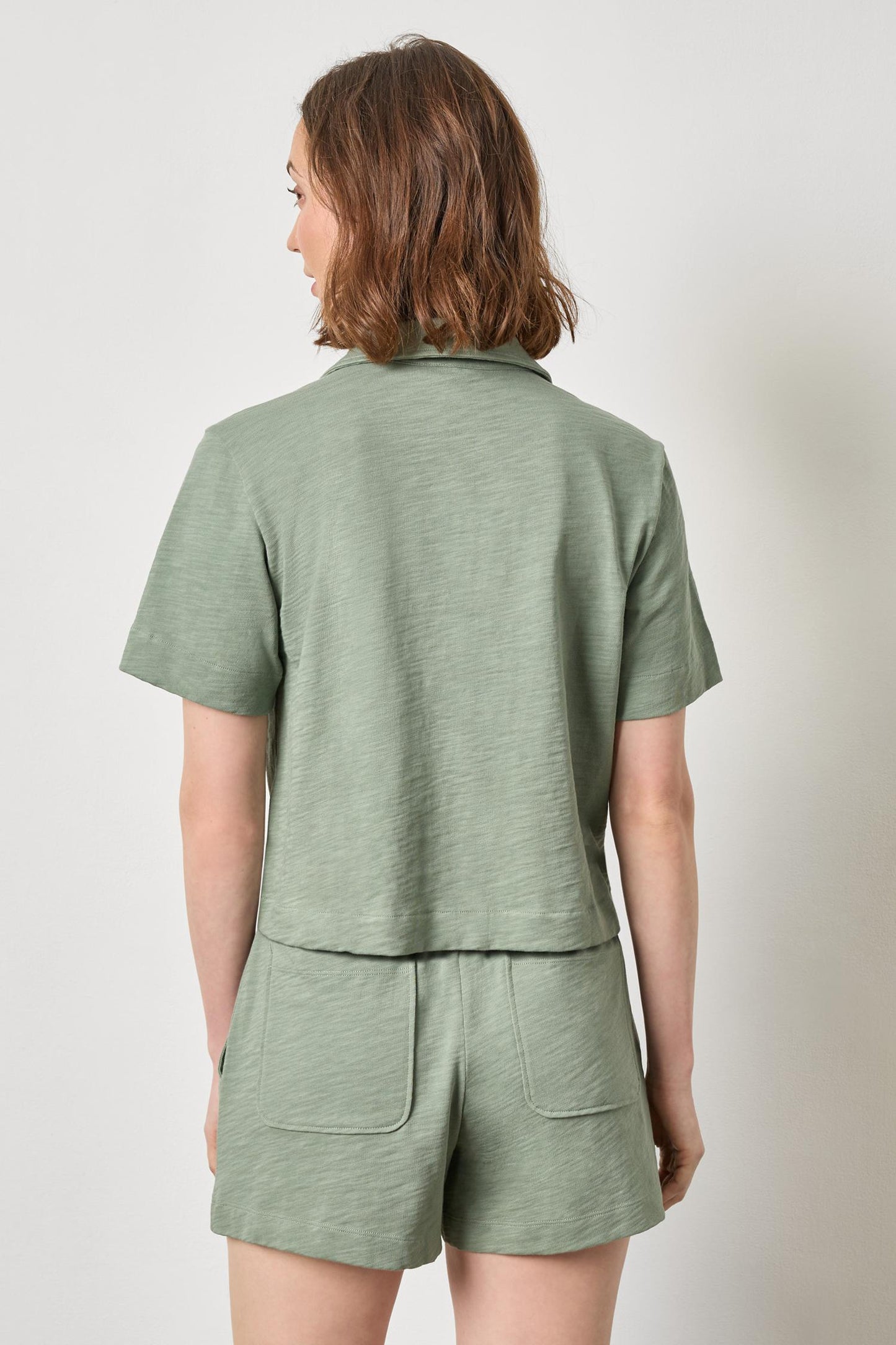
                  
                    Lilla P | Elbow Sleeve Button Down Tee | 3329
                  
                