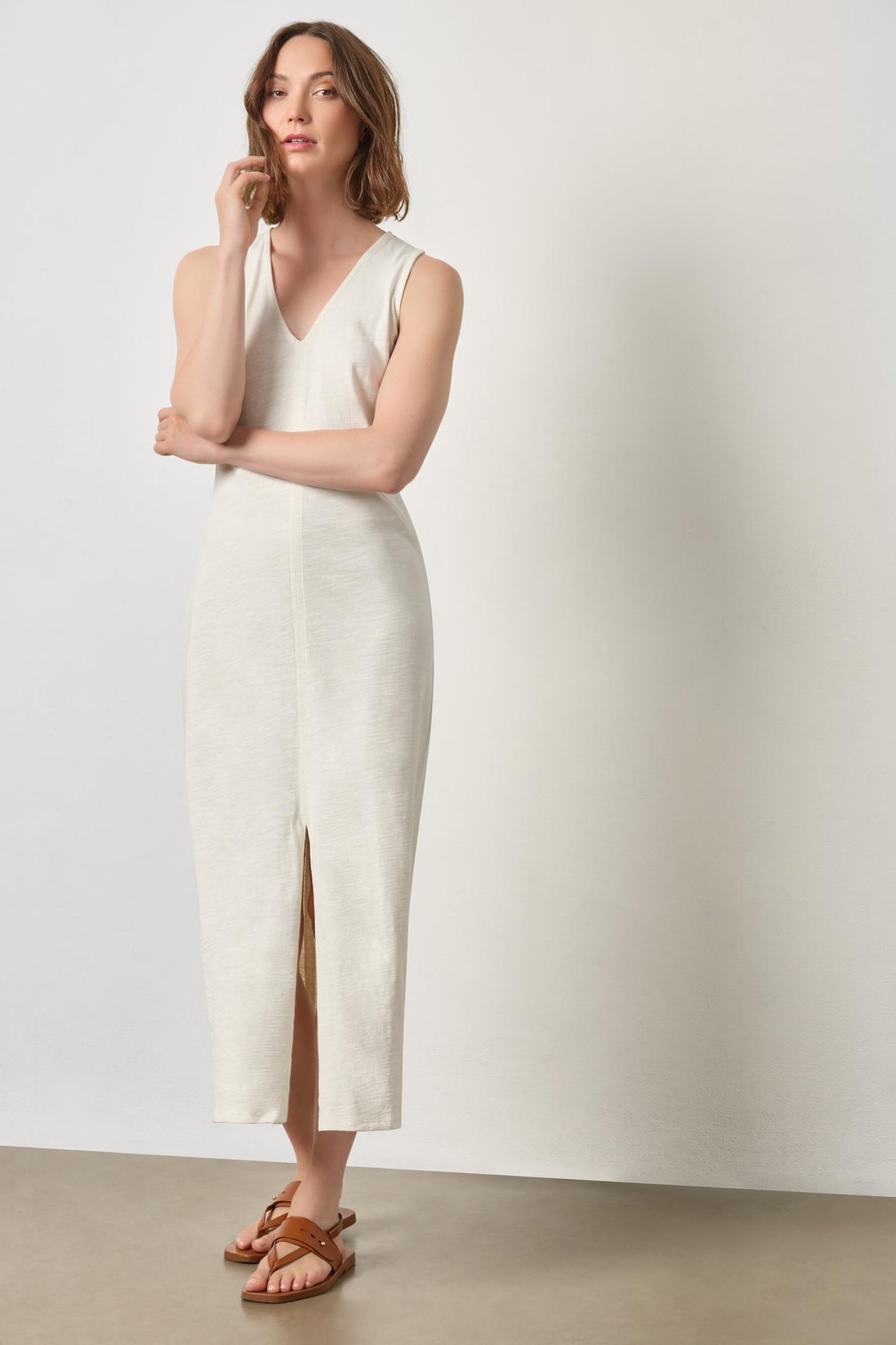 
                  
                    Lilla P | V Neck Seamed Maxi Dress | 3331
                  
                