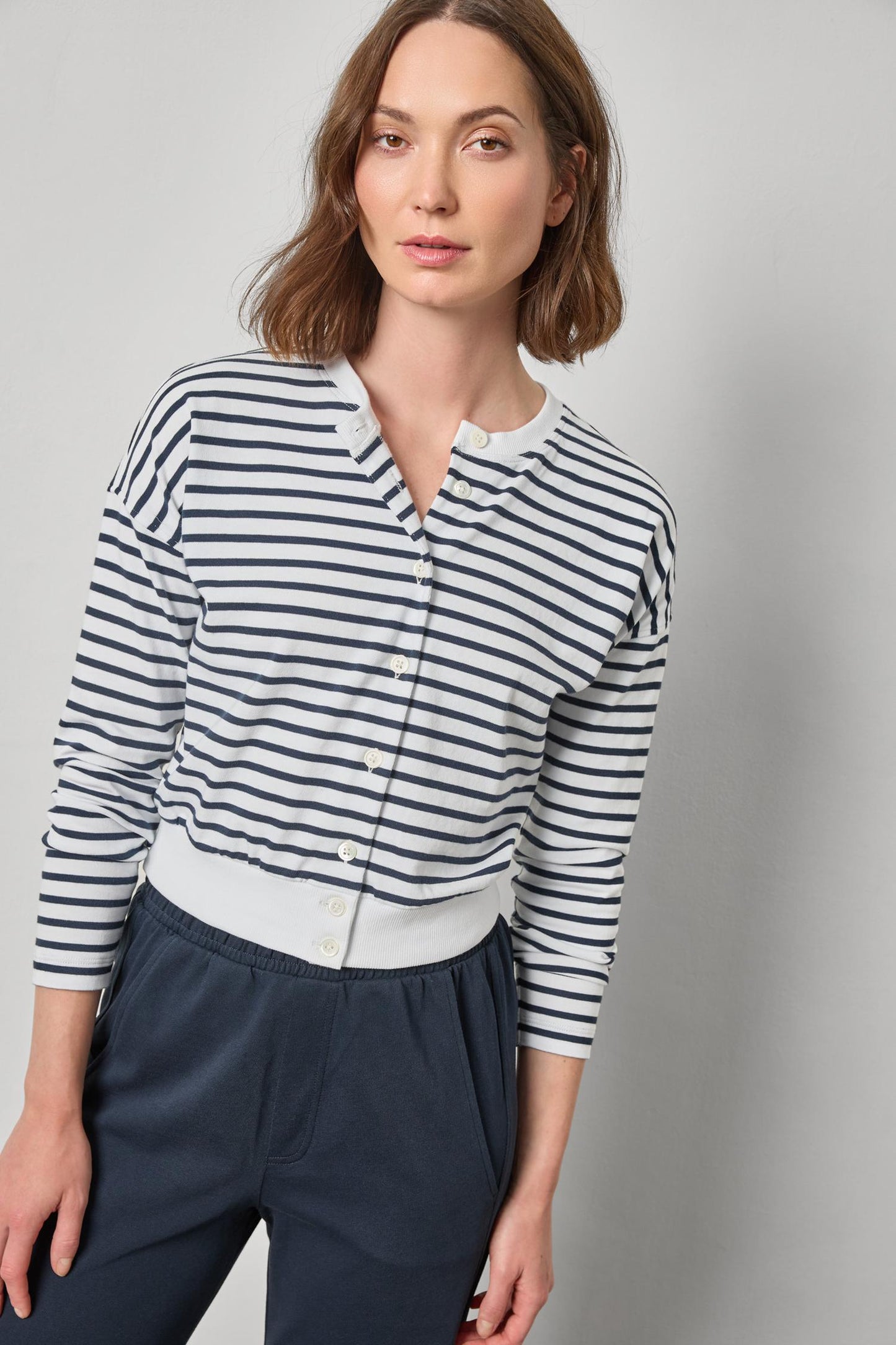 
                  
                    Lilla P | Rib Trim Cardigan | 3336
                  
                