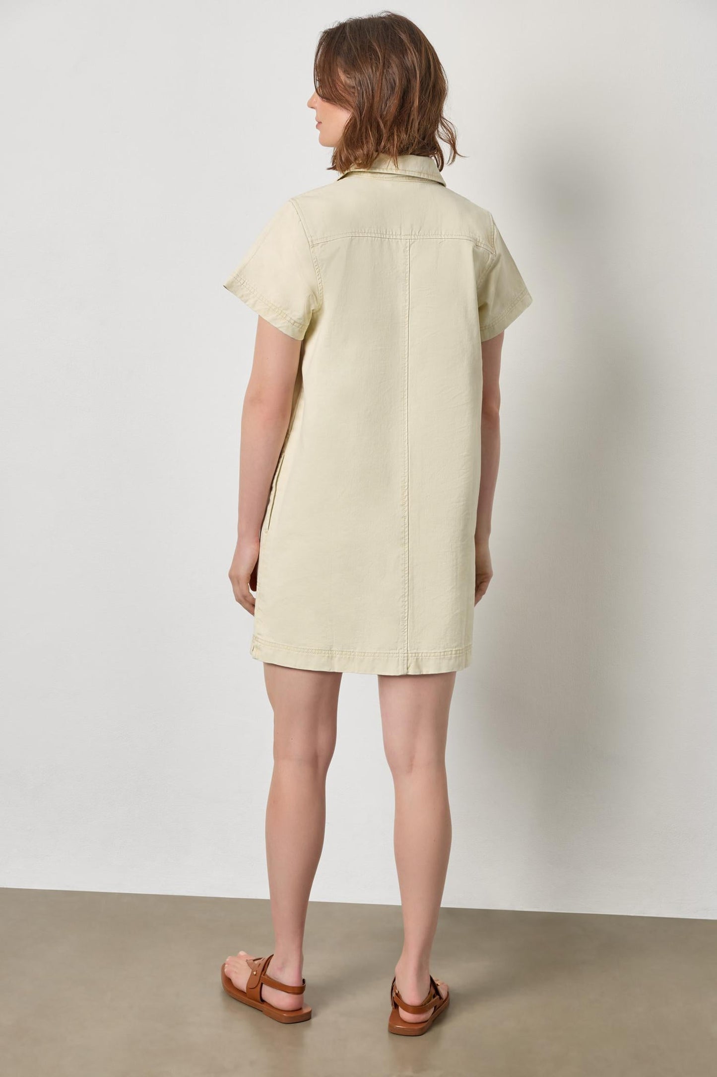 
                  
                    Lilla P | Twill SplitNeck Collared Dress| Parchment | 3379
                  
                