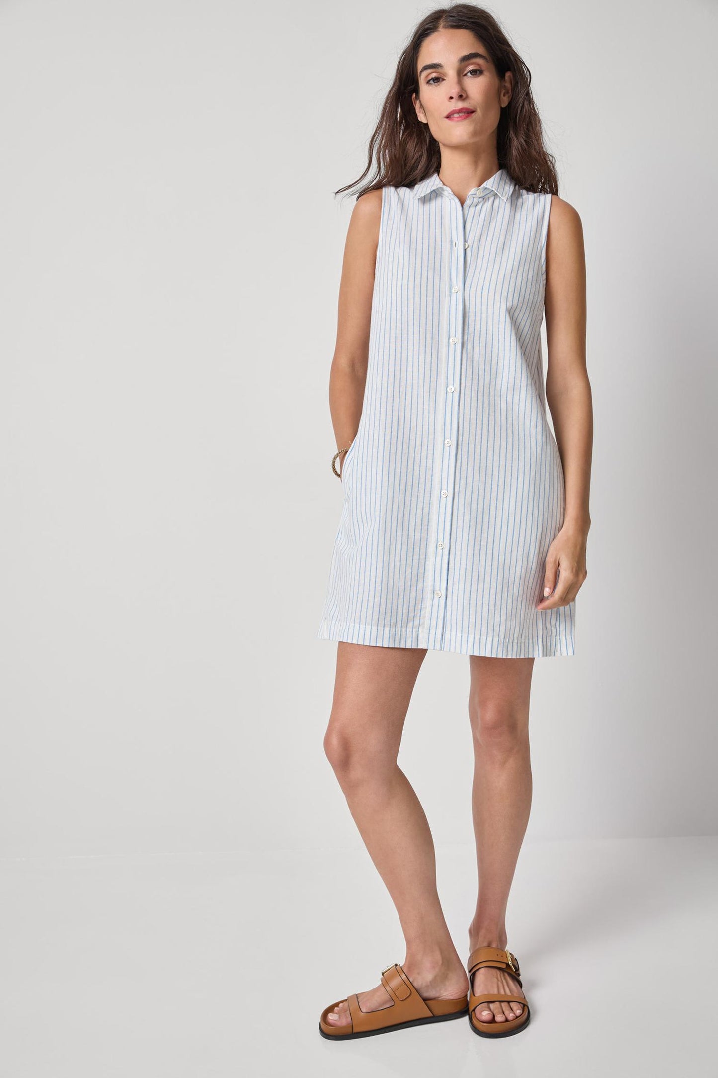 
                  
                    Lilla P | Striped Button Down Dress | 3437
                  
                