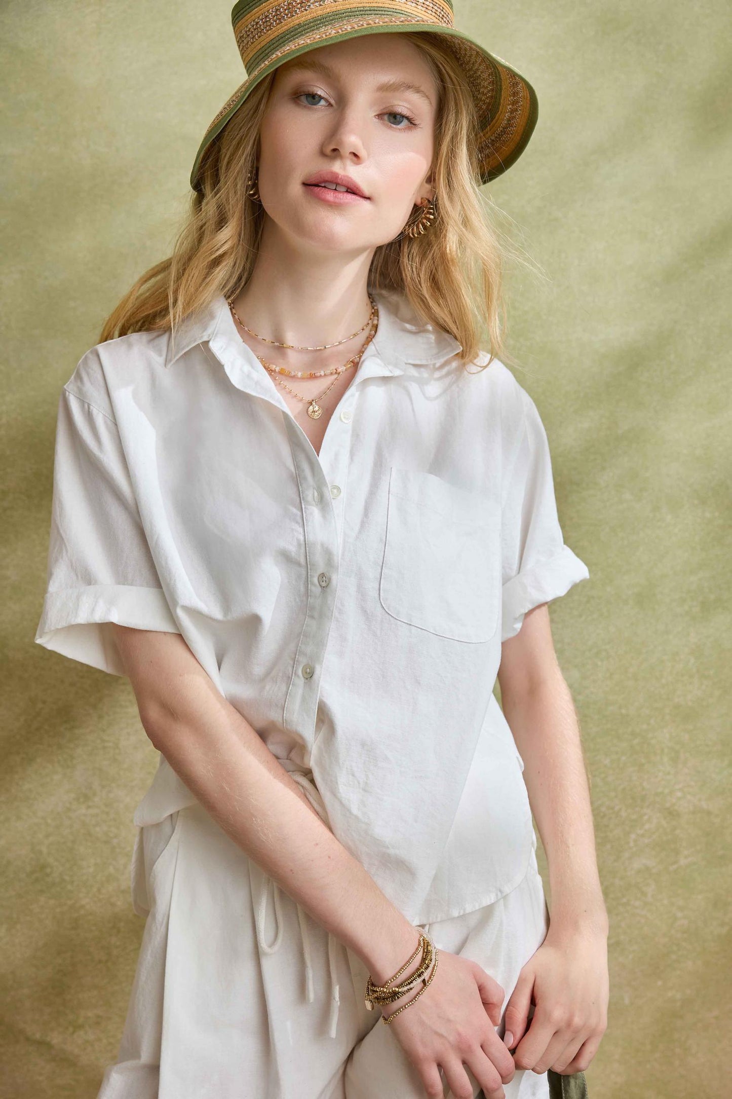 
                  
                    Lilla P | Lined Blend Boyfriend Top | White
                  
                