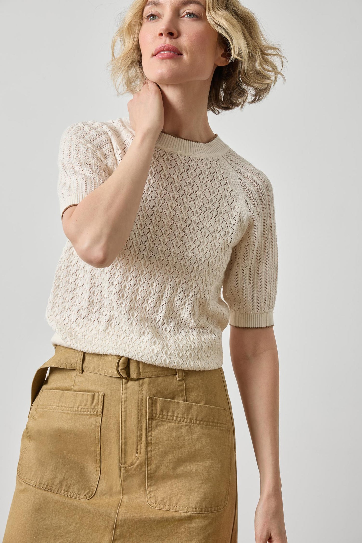 
                  
                    Lilla P | Mixed Stitch Crewneck Sweater | Ivory | 3497
                  
                
