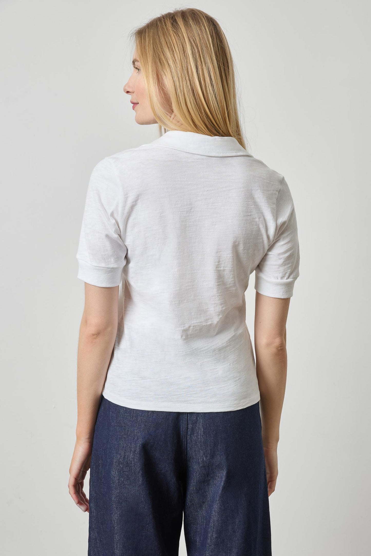 
                  
                    Lilla P | Elbow Sleeve Collard Split Neck Top | 3515
                  
                