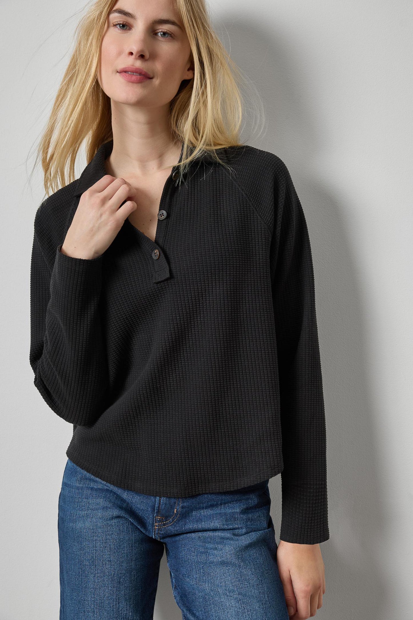 
                  
                    Lilla P | Raglan Polo Top | 3526
                  
                