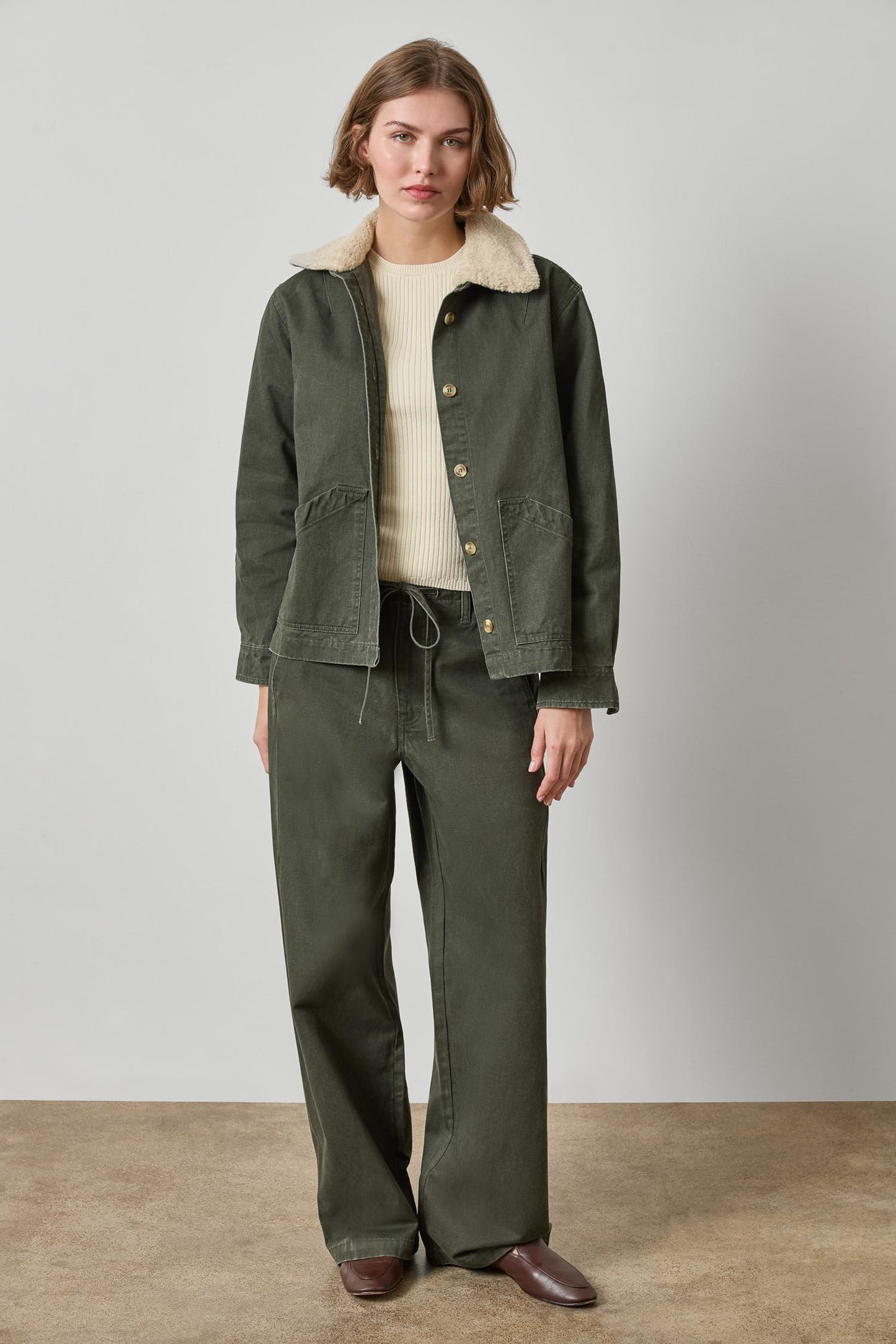 
                  
                    Lilla P | Washed Twill Pleat Back Jacket | Juniper | 3546
                  
                