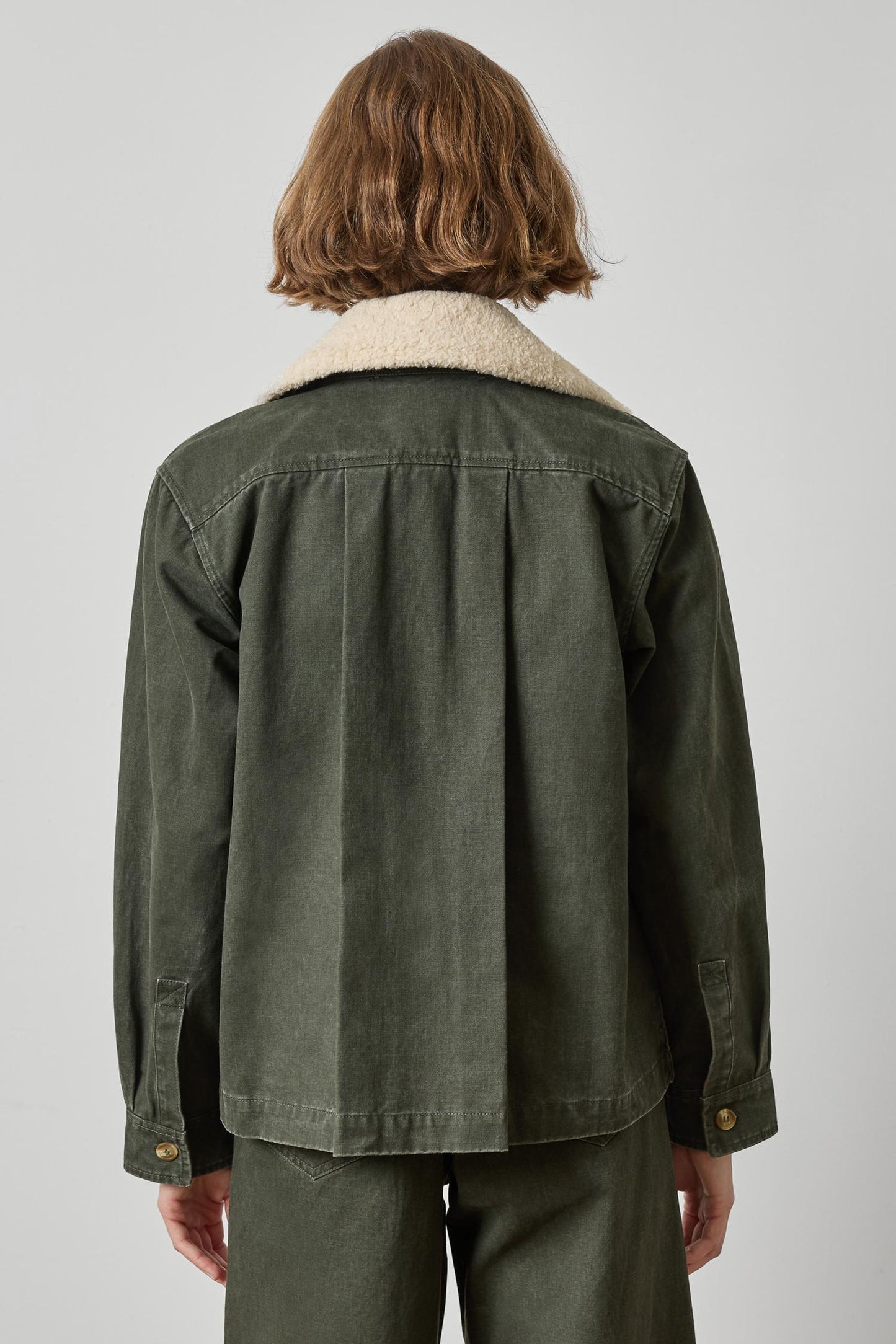 
                  
                    Lilla P | Washed Twill Pleat Back Jacket | Juniper | 3546
                  
                