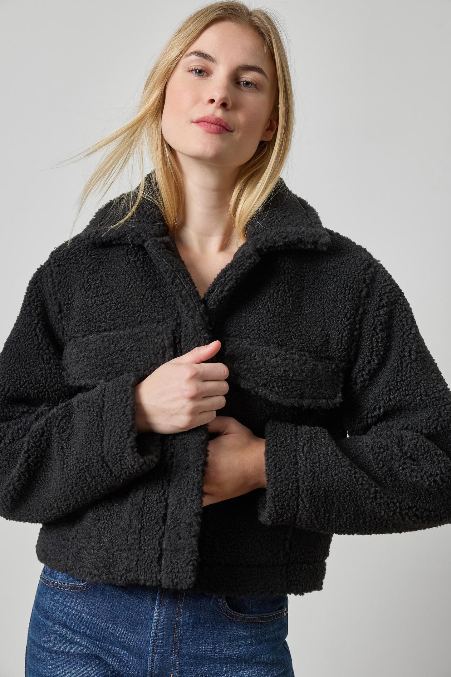 
                  
                    Lilla P | Sherpa Collared Jacket| Black | 3549
                  
                