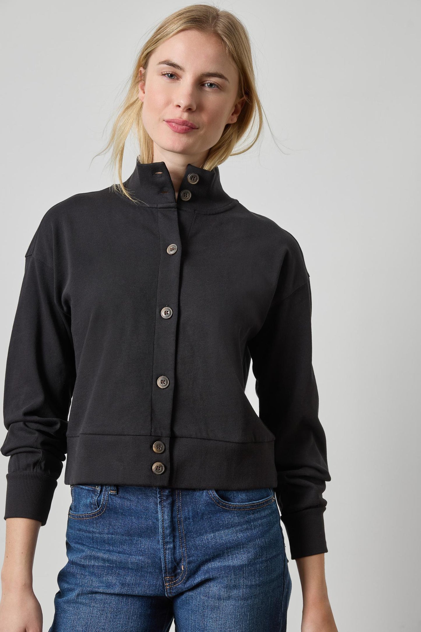 
                  
                    Lilla P | Mock Neck Cardigan | 3586
                  
                