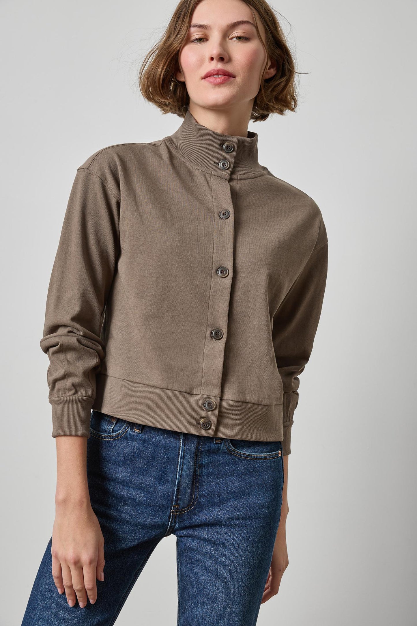 
                  
                    Lilla P | Mock Neck Cardigan | 3586
                  
                